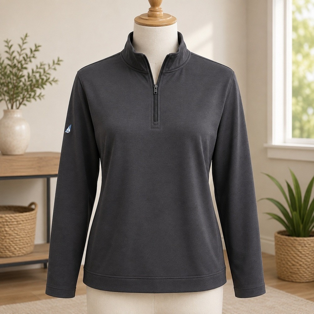 FootJoy Quarter Zip Pullover Mens Large Black Performance Golf Long Sleeve